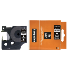 Dymo D1 45021 lipni juostelė (12 mm, balta ant juodos) – Eco