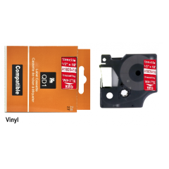 Lipni juostelė Dymo D1 1805416, Vinyl 12mm. (Raudona / balta) ECO