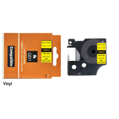 Dymo D1 18431 lipni juostelė (Vinyl, 9 mm, juoda ant geltonos) – Eco