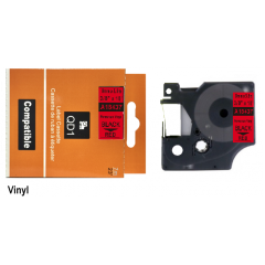 Dymo D1 18437 lipni juostelė (Vinyl 9 mm, juoda ant raudonos) – ECO
