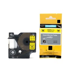 Termo vamzdelis, juostelė DYMO 18056, 12mm (geltona/ juoda) ECO