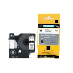 Termo vamzdelis, juostelė DYMO 18057, 19mm (balta/ juoda) ECO