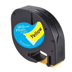 DYMO LetraTag 91202 lipni juostelė (12 mm, juoda ant geltonos) – Eco