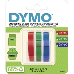 DYMO 3D S0847750 lipni juostelė (9 mm x 3 m, spalvų rinkinys, 3 vnt.) – Originali