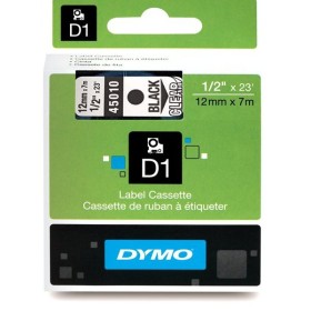 Dymo D1 45010 lipni juostelė (12 mm, juoda ant skaidrios) – Originali