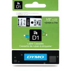 Dymo D1 45013 lipni juostelė (12 mm, juoda ant baltos) – Originali