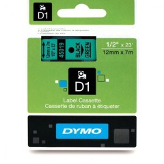 Lipni juostelė Dymo D1 45019, 12mm. (Žalia / Juoda) OEM