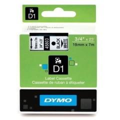 Lipni juostelė Dymo D1 45803, 19mm. (Balta / Juoda) OEM