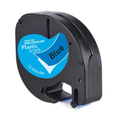 DYMO LetraTag 91205 lipni juostelė (12 mm, juoda ant mėlynos) – Eco