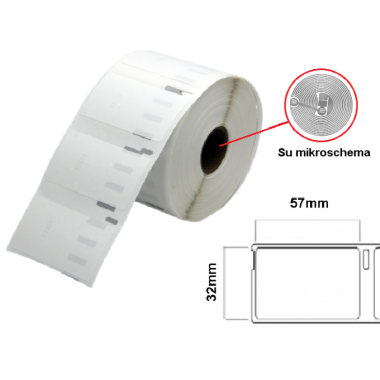 Lipnios etiketės DYMO LW S0722540, 32 × 57 mm (1000 vnt.) – Eco, su mikroschema