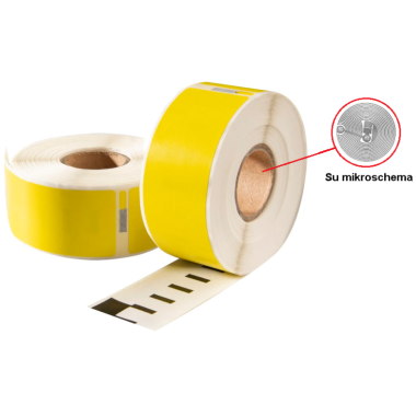 Lipnios etiketės DYMO 99012 (S0722400) 89 × 36 mm, geltonos, su RFID – ECO