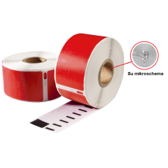 Lipnios etiketės DYMO 99012 (S0722400) 89 × 36 mm, raudonos, su RFID – ECO