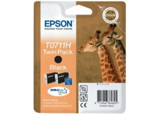 Kasetė Epson T0711H OEM (Twin pack, Juodos)