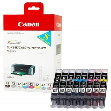 Kasetė Canon CLI-42 BK/GY/LG/C/M/Y/PC/PM Multipack