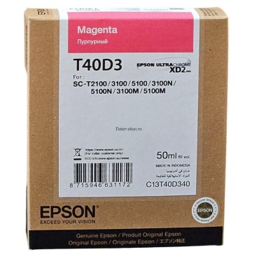 Epson T40D3 Magenta (C13T40D340) originali rašalo kasetė, 50 ml
