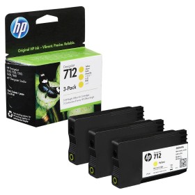 Kasetės HP 712 Y (3ED79A), geltonos, 3 vnt. – Originalios