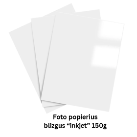 Foto popierius A4 150 g/m² Glossy Inkjet – 50 lapų