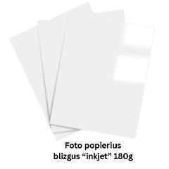 Foto popierius A4 180 g/m² Glossy Inkjet – 50 lapų
