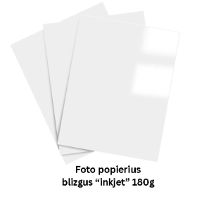 Foto popierius A4 180 g/m² Glossy Inkjet – 50 lapų