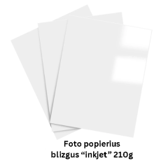 Foto popierius A4 210 g/m² Glossy Inkjet – 50 lapų