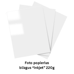 Foto popierius A4 220 g/m² Glossy Inkjet – 50 lapų