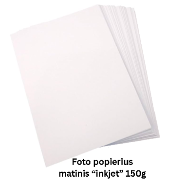 Foto popierius Inkjet matte A4, 150g/m2, 50 lapų