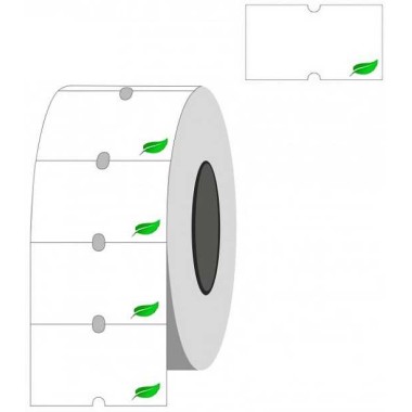 Kainų etiketės 21,5x12mm (Baltos) Nuimamos, stačiakampės