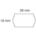 Kainų etiketės 26x16mm banguotos Baltos