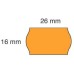Kainų etiketės 26x16mm banguotos oranžinės