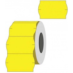 Kainų etiketės 26 x 16 mm, banguotos, geltonos (1000 vnt.) Kainų etiketės 26 x 16 mm, banguotos, geltonos (1000 vnt.)