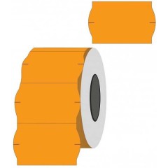 Kainų etiketės 26x16mm banguotos oranžinės
