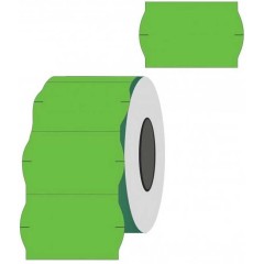 Kainų etiketės 26x16mm banguotos žalios