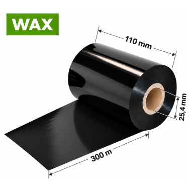 Dažanti juosta (Karboninė juosta) 110mm x 300m Wax