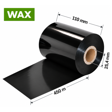 Dažanti juosta (Karboninė juosta) 110mm x 450m Wax
