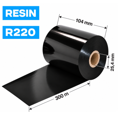 Dažanti juosta (Karboninė juosta) 104mm x 300m Resin (R220)