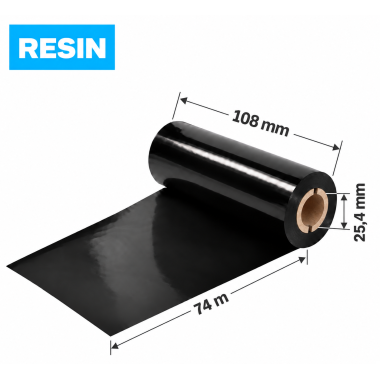 Karboninė dažanti juosta 108 mm x 74 m RESIN