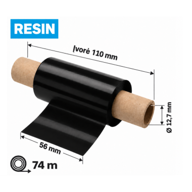 Dažanti juosta (Karboninė juosta) 56mm x 74m Resin (Įvorė 110mm)