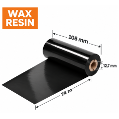 Dažanti juosta – karboninė 108 mm x 74 m WAX/RESIN