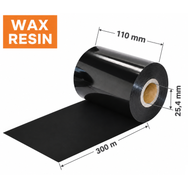 Dažanti juosta (karboninė) 110 mm x 300 m – WAX/RESIN