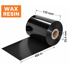 Dažanti juosta (karboninė) 110 mm x 450 m – WAX/RESIN