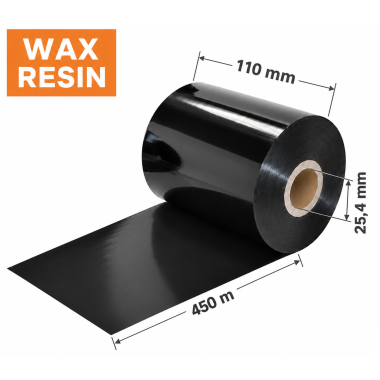 Dažanti juosta (karboninė) 110 mm x 450 m – WAX/RESIN
