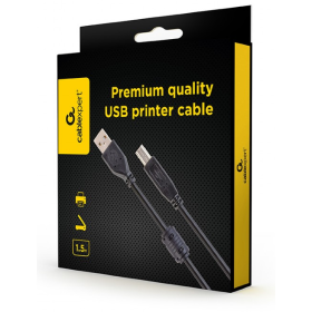 USB 2.0 A–B spausdintuvo laidas Gembird 1,5 m (CCFB-USB2-AMBM-1.5M) – Premium