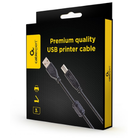 USB 2.0 A–B spausdintuvo laidas Gembird 3 m (CCFB-USB2-AMBM-3M) – Premium