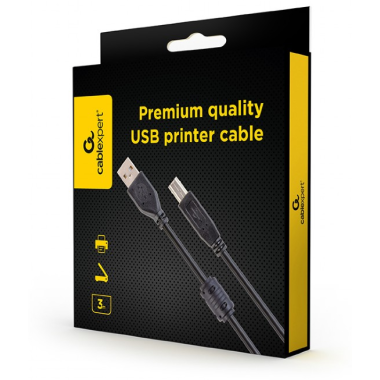 USB 2.0 A–B spausdintuvo laidas Gembird 3 m – Premium