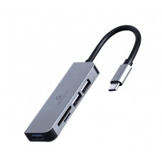 Šakotuvas USB Type-C Gembird USB 3.1 su kortelių skaitytuvu
