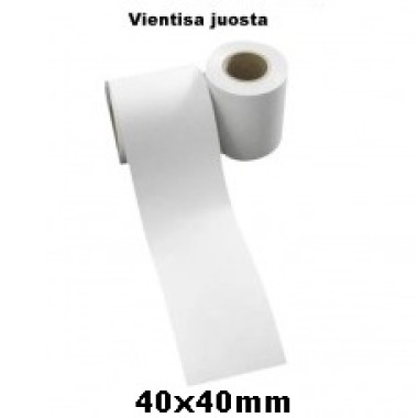 Lipnios Termo etiketės 40x40m. Ištisinė juosta (Thermal ECO)
