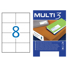 Lipnios etiketės 105 × 74 mm (A4, 8 etiketės lape) – Multi 3 Lipnios etiketės 105 × 74 mm (A4, 8 etiketės lape) – Multi 3