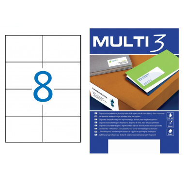 Lipnios etiketės 105 × 74 mm (A4, 8 etiketės lape) – Multi 3 Lipnios etiketės 105 × 74 mm (A4, 8 etiketės lape) – Multi 3