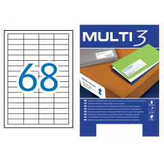 Lipnios etiketės 48,5 × 16,9 mm (A4, 68 etiketės lape) – Multi 3