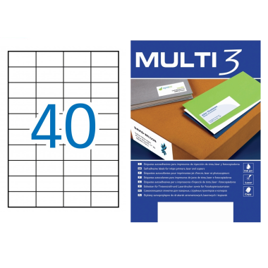 Lipnios etiketės 52,5 × 29,7 mm (A4, 40 etikečių lape) – Multi 3